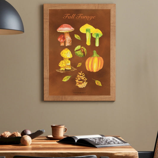 Fall Forage Autumnal Botanical Art Poster