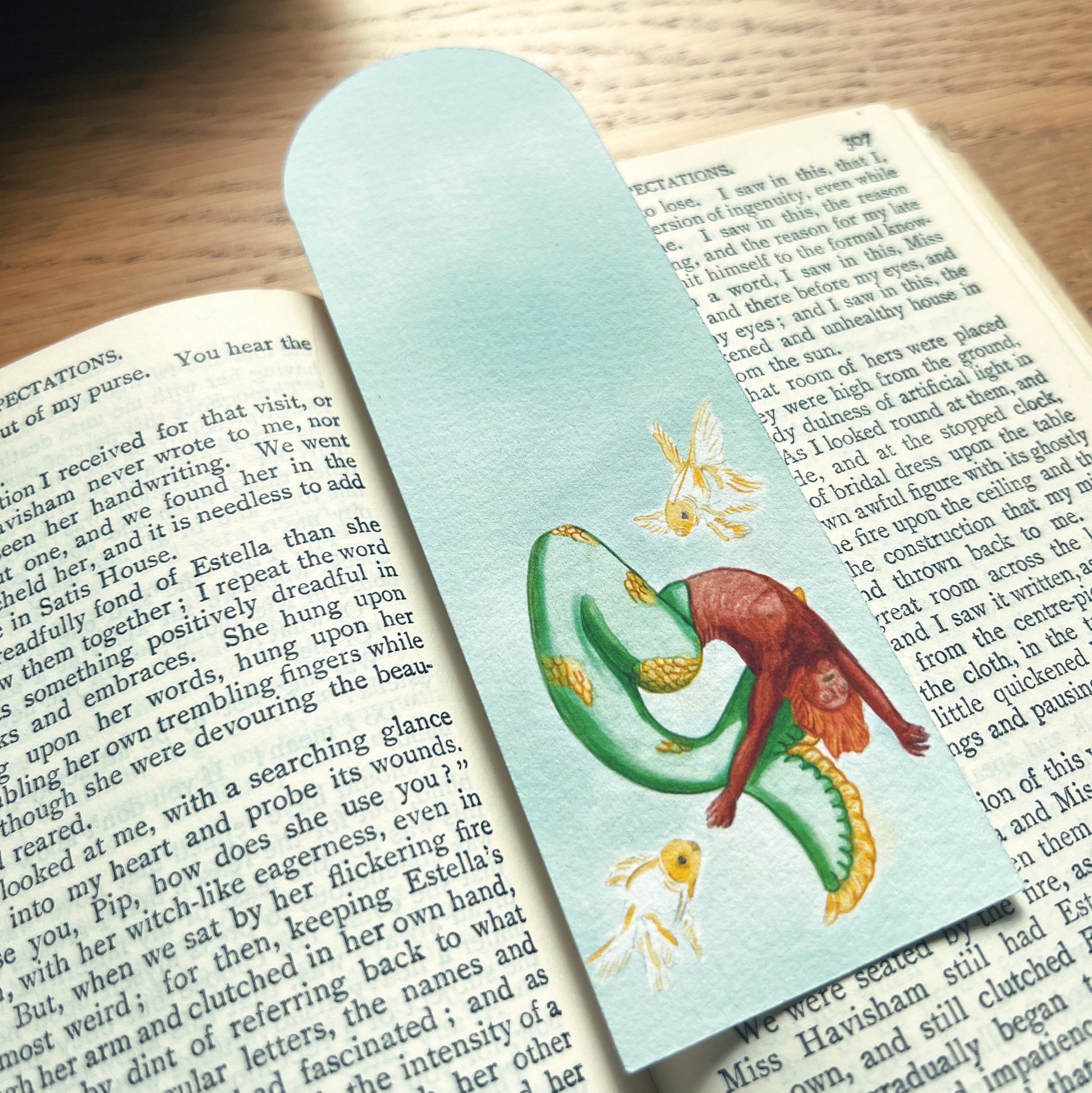 Citrus fruit mermaid luxury handmade bookmark