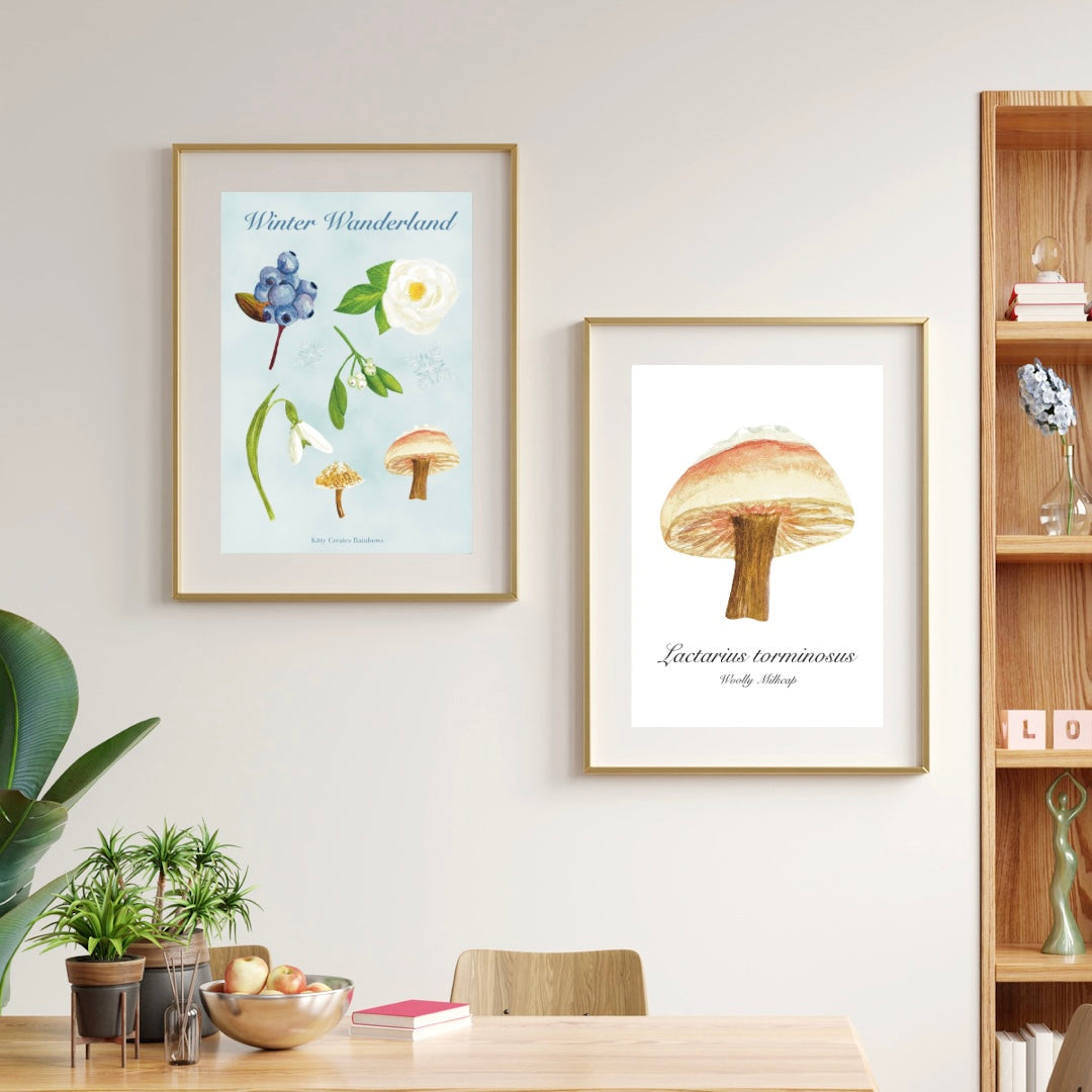 Woolly Milkcap Mushroom Botanical Art Print