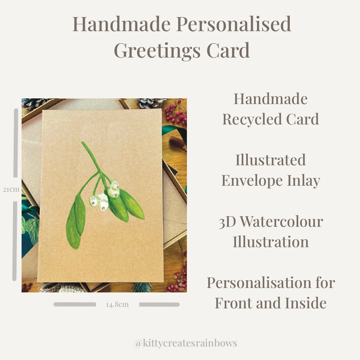 Infographic for mistletoe greetings card