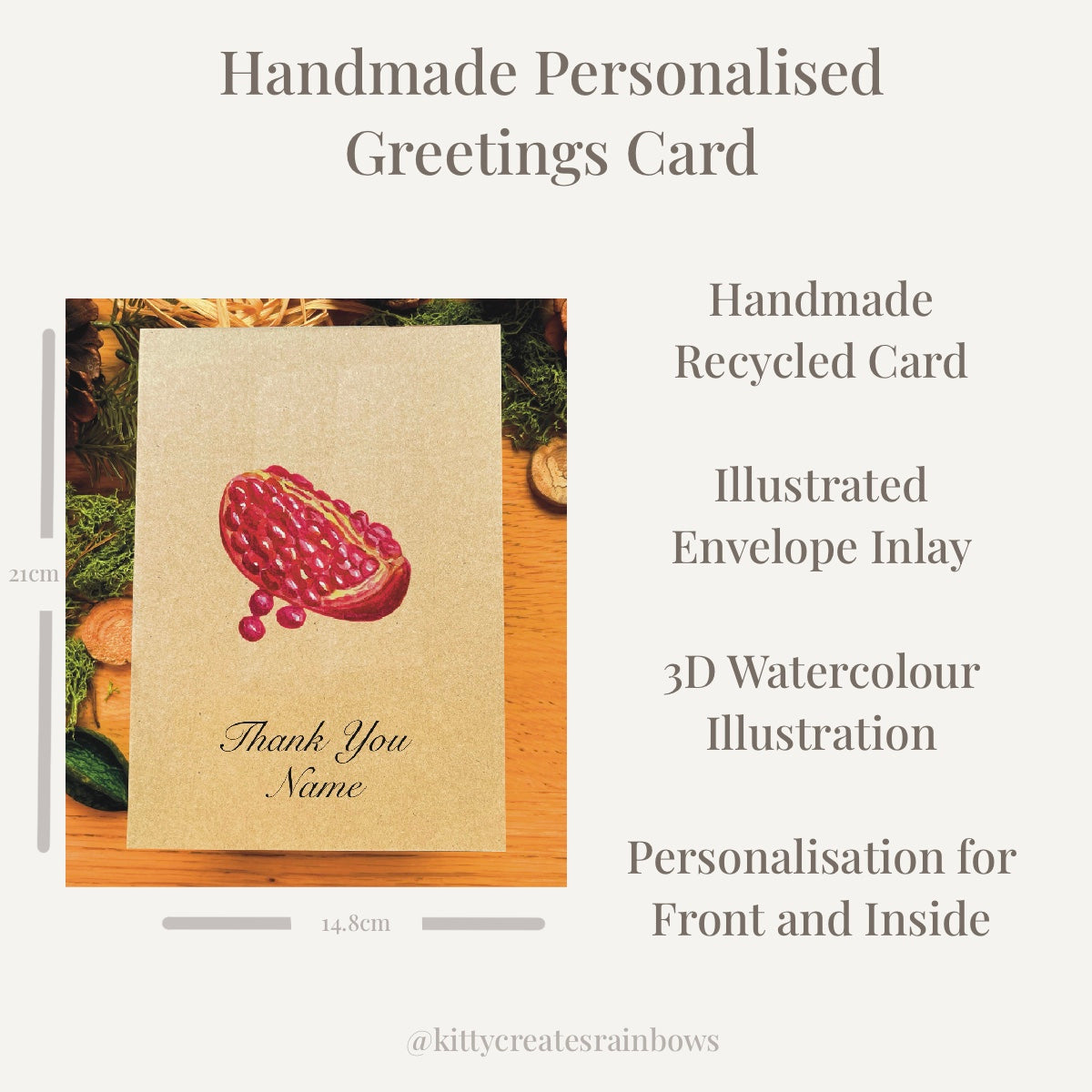 Pomegranate greetings card infographic 