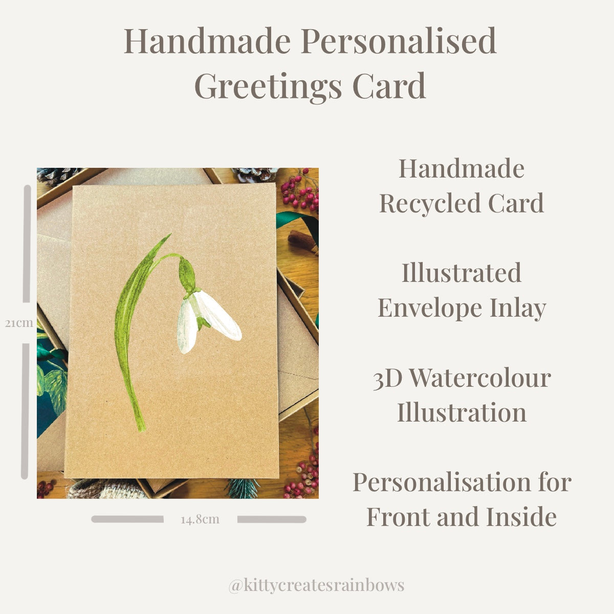 Snowdrop infographic for greetings card 
