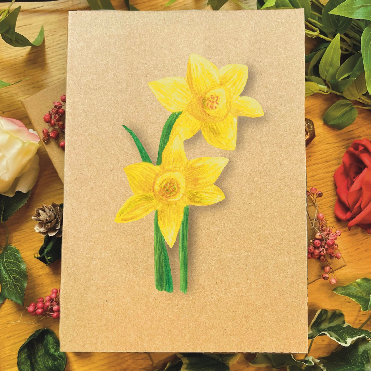 Daffodil Greetings Card (Customisable)
