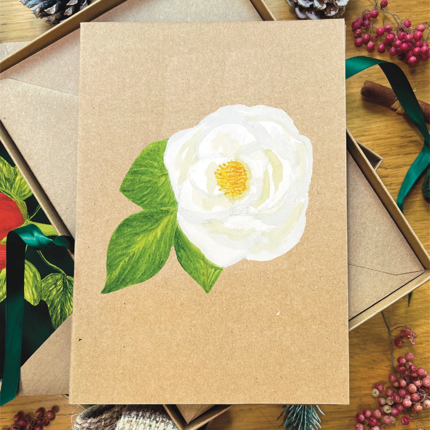 White Rose Greetings Card (Customisable)