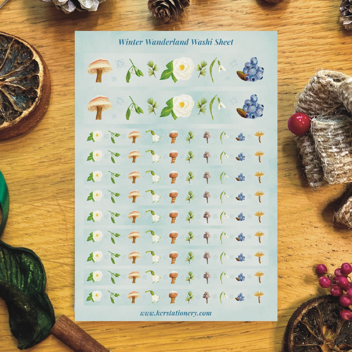 Winter Wanderland Botanical Sticker Sheets with Washi