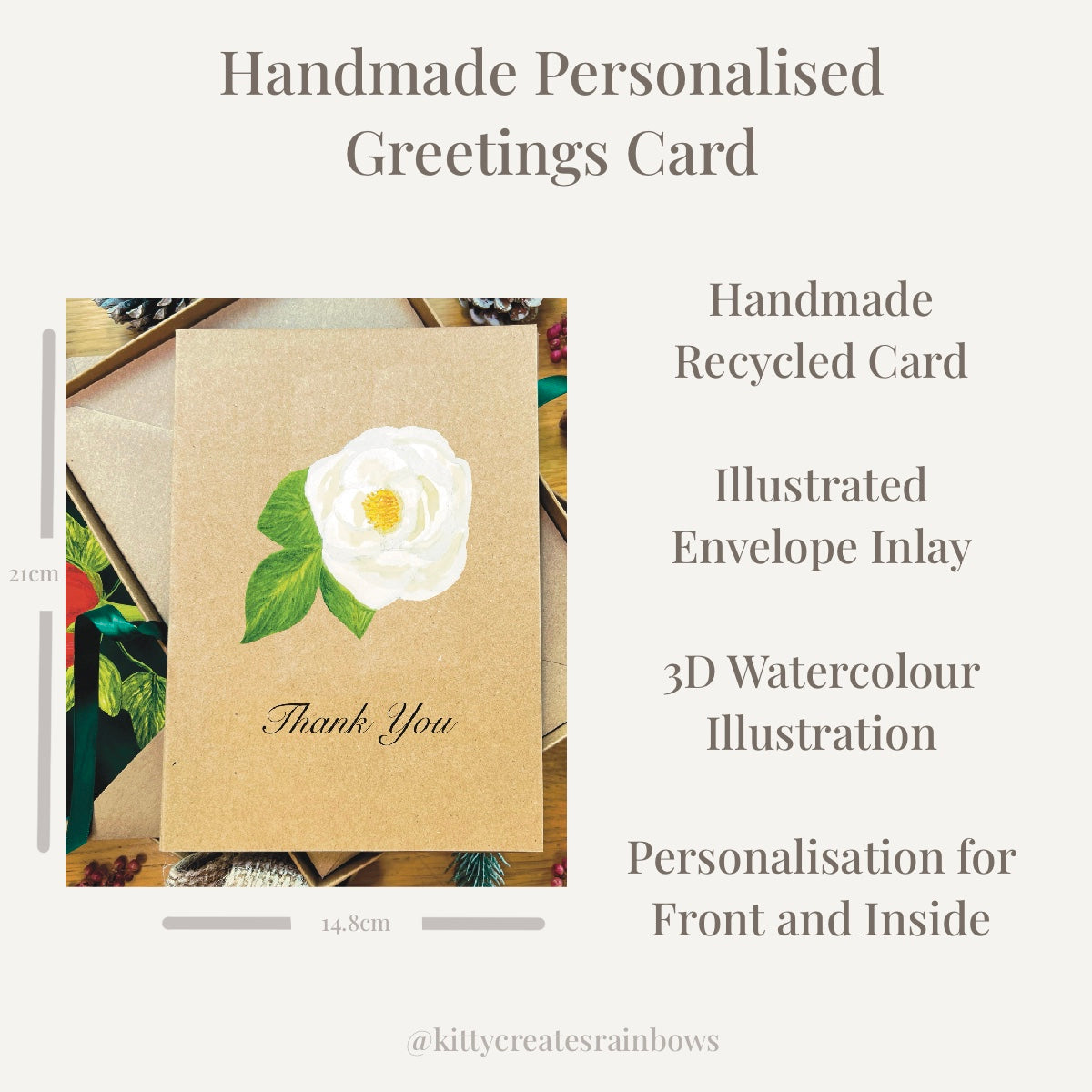 White rose greetings card infographic