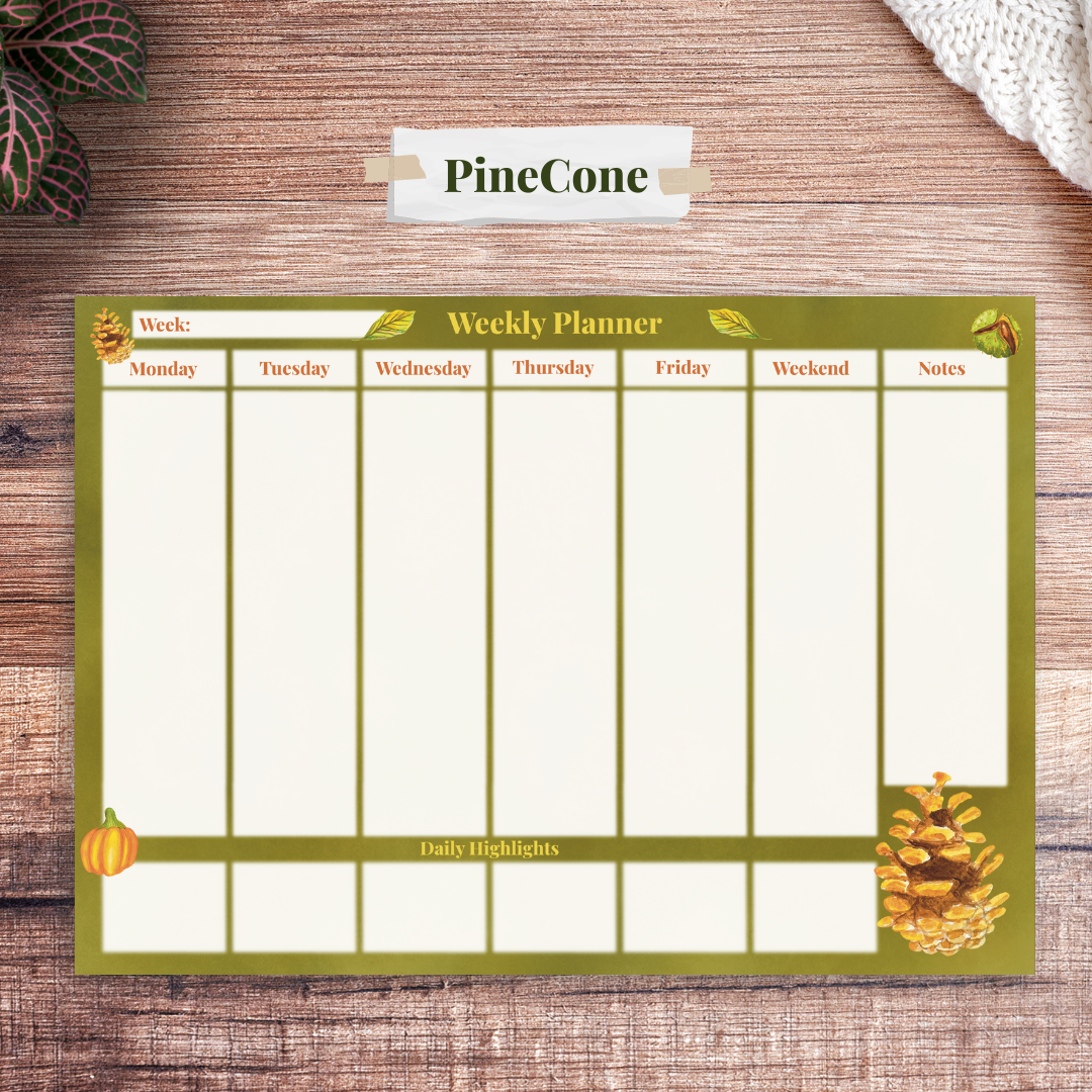 Fall Forage Weekly Planner Pad in Moss Green