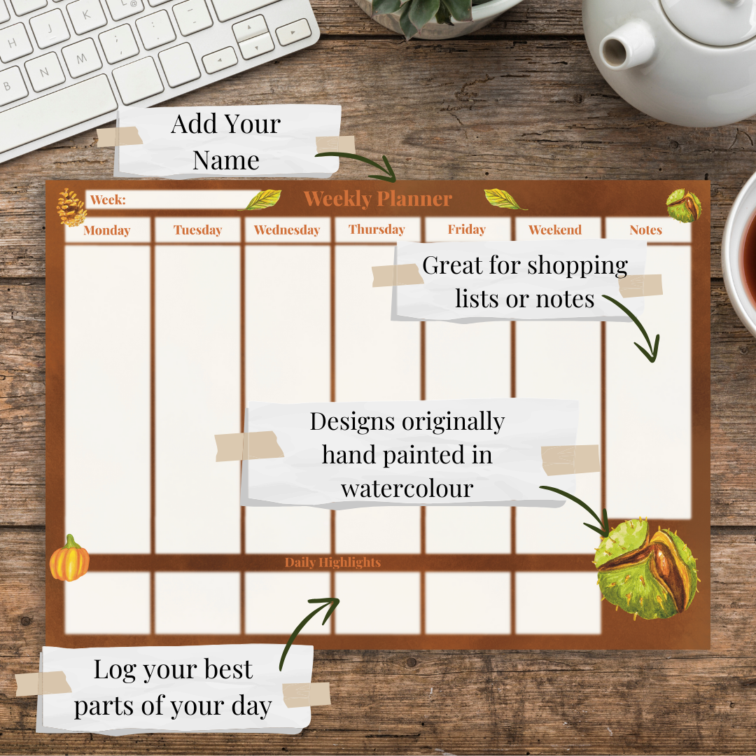 Fall Forage Weekly Planner Pad in Soil