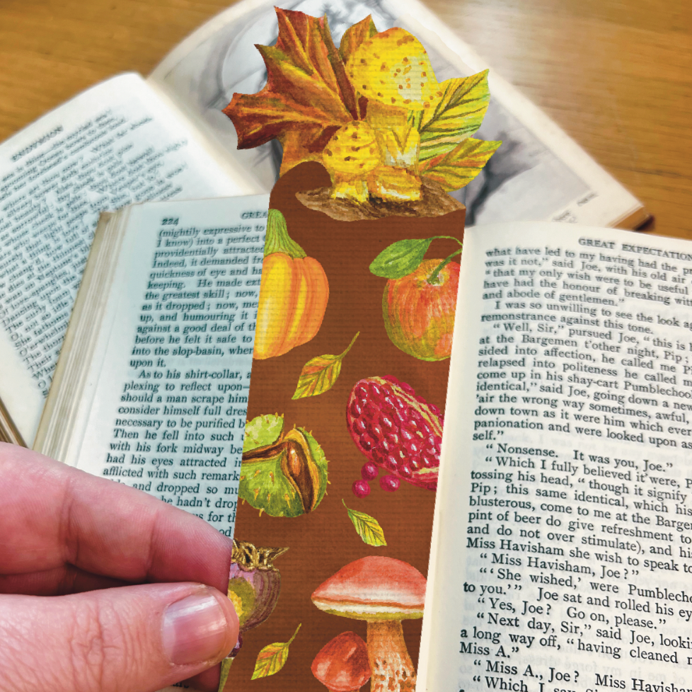 Autumn Seasonal Bookmark in Soil