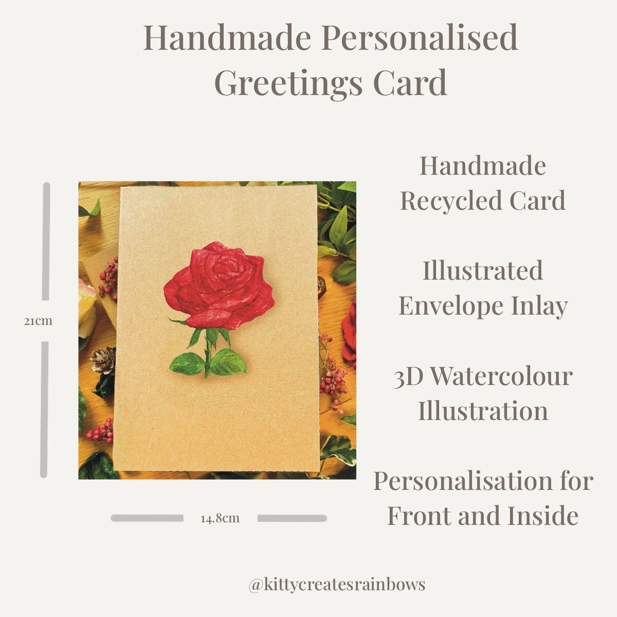 Red Rose Bloom Greetings Card