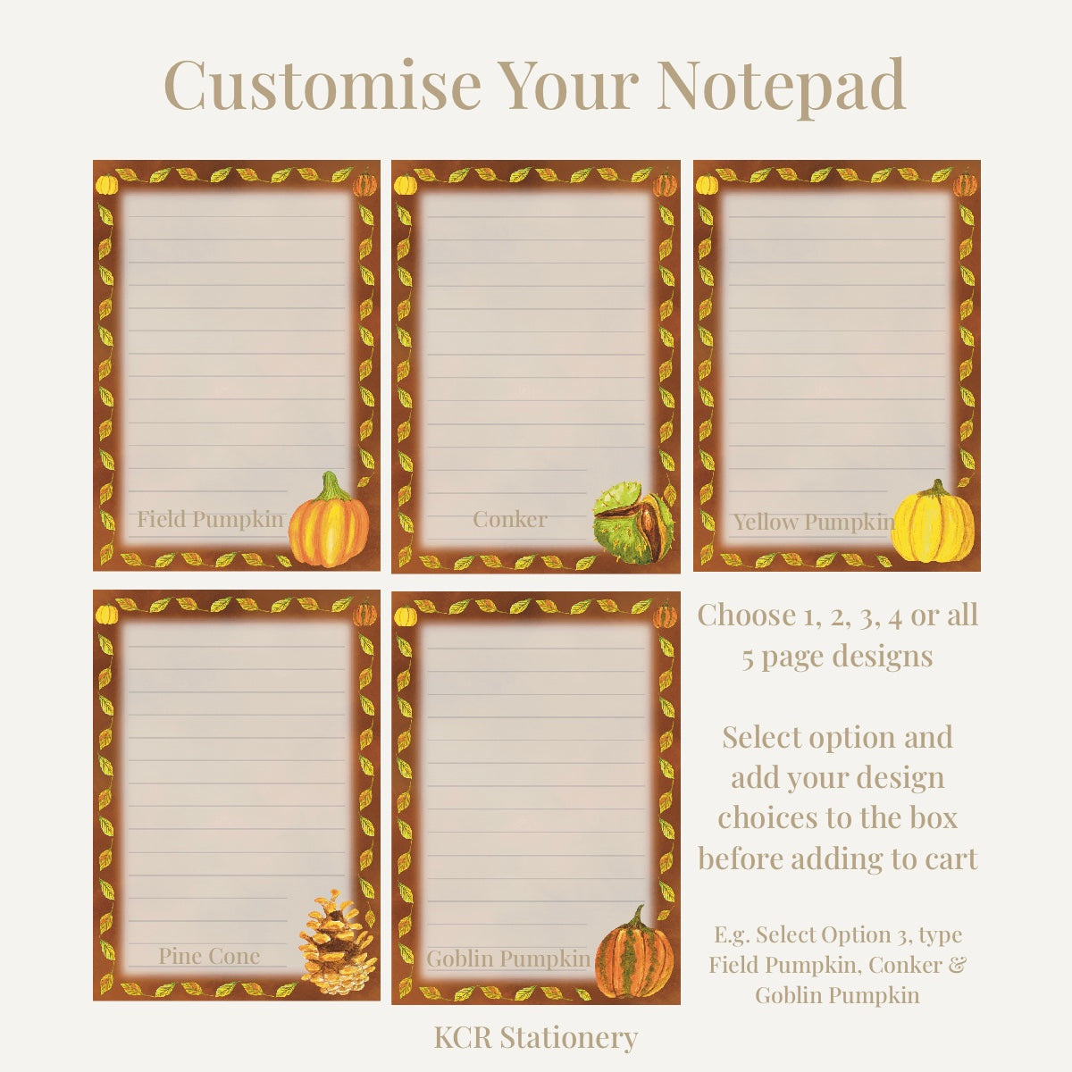 Fall Forage Pumpkin Notepads