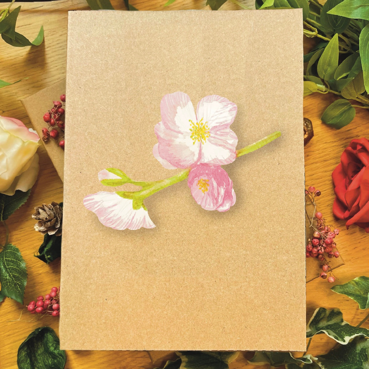 Cherry Blossom Greetings Card (Customisable)