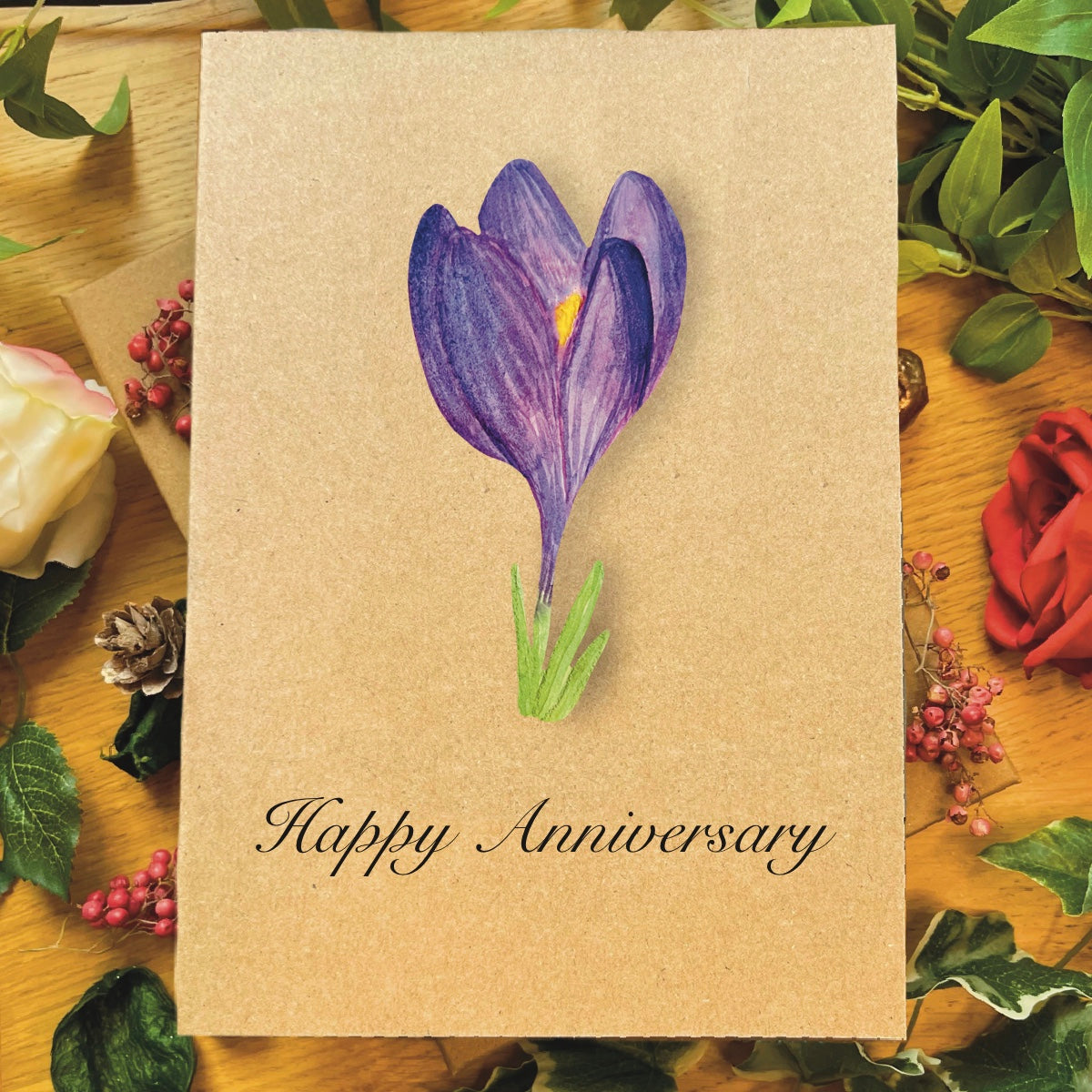 Crocus Greetings Card (Customisable)