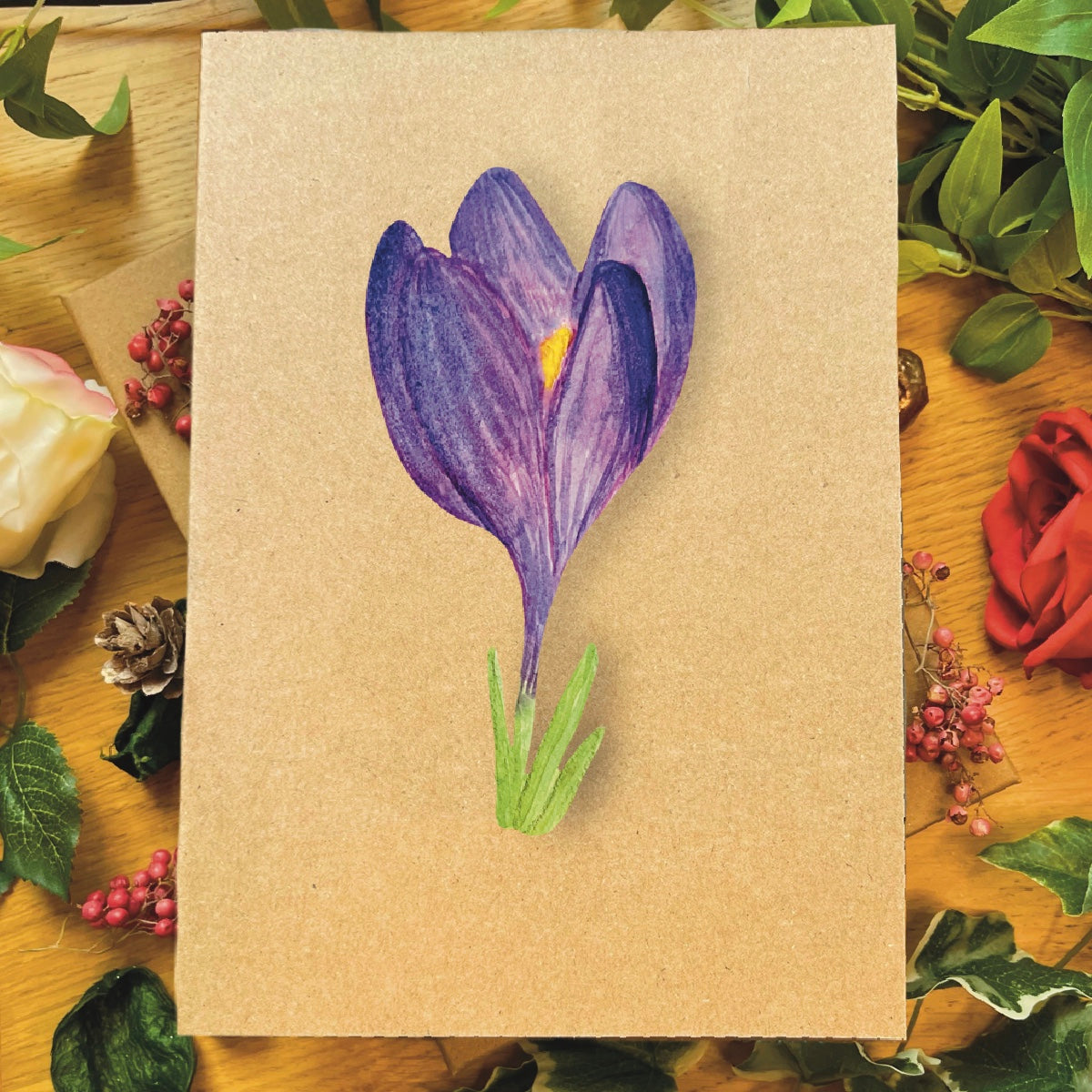 Crocus Greetings Card (Customisable)