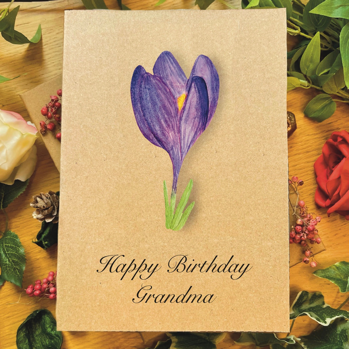 Crocus Greetings Card (Customisable)