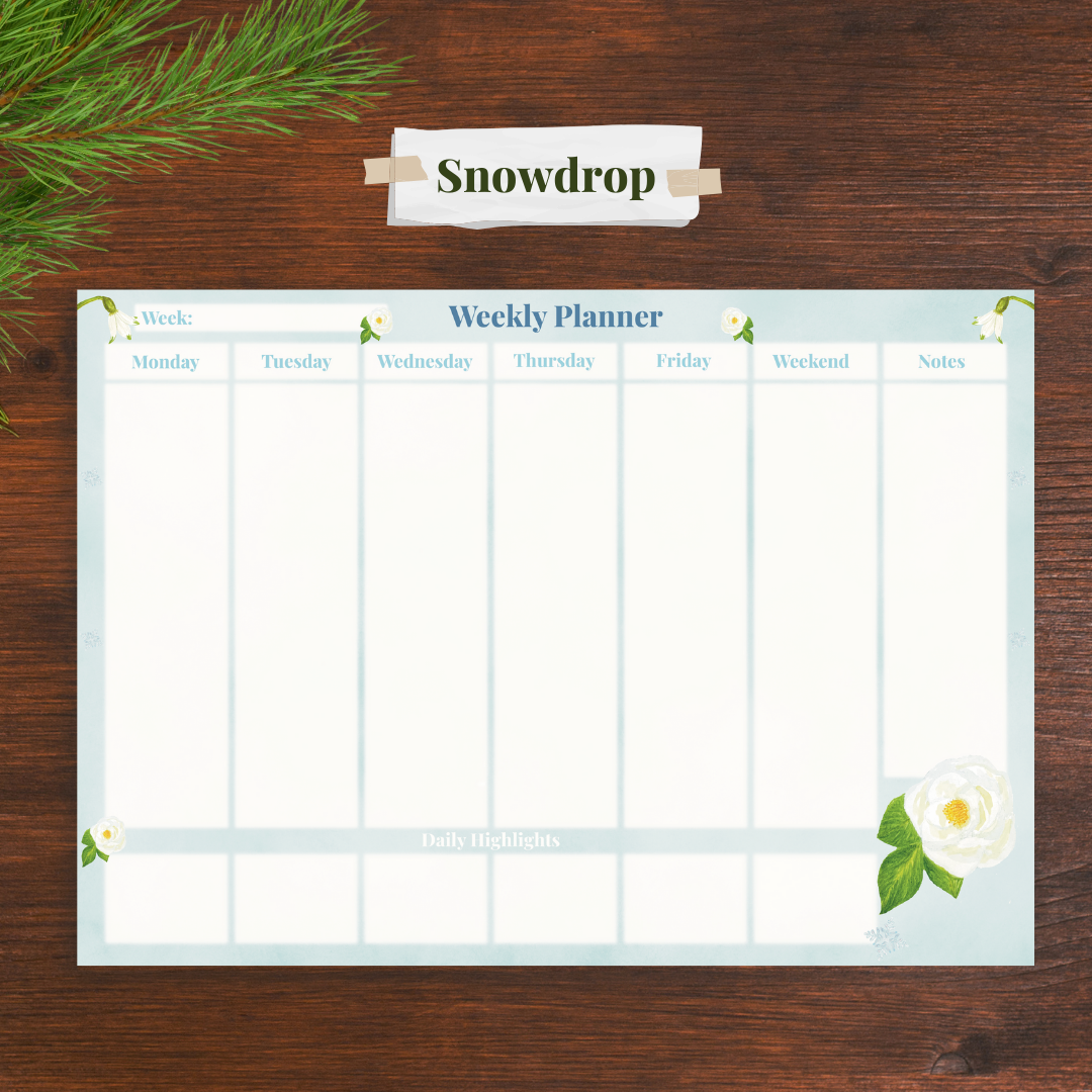 Winter Wanderland Weekly Planner Pad