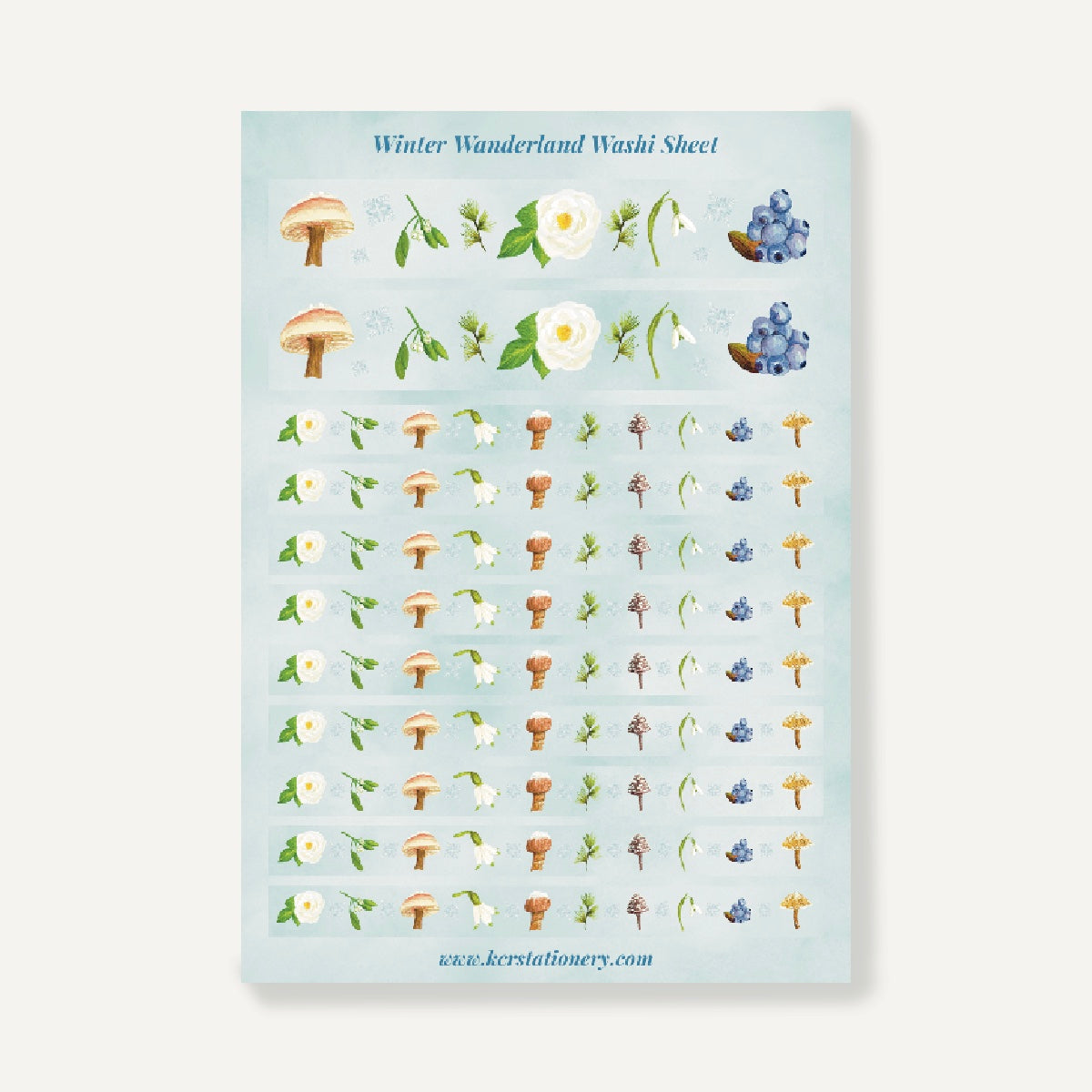 Winter Wanderland Botanical Sticker Sheets with Washi