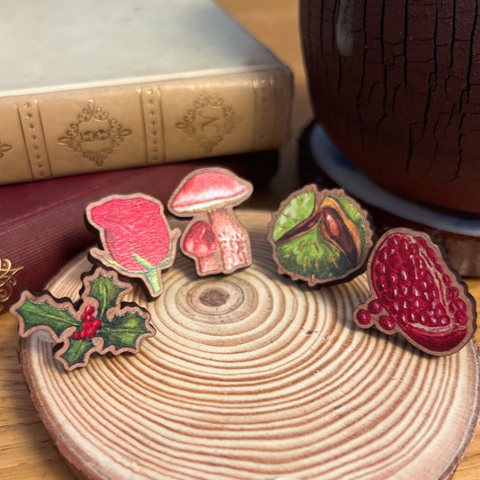 Botanical Wooden Pin Set